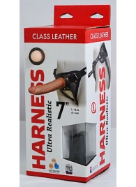 Насадка-фаллоимитатор на кожаных трусиках Harness Ultra Realistic 7  - 18 см. - LOVETOY (А-Полимер) - купить с доставкой в Волгограде