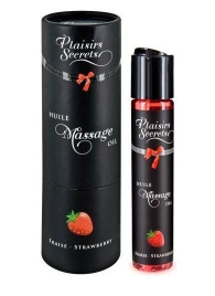 Массажное масло с ароматом клубники Huile de Massage Gourmande Fraise des Bois - 59 мл. - Plaisir Secret - купить с доставкой в Волгограде