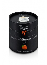 Массажная свеча с ароматом клубники Bougie de Massage Gourmande Fraise - 80 мл. - Plaisir Secret - купить с доставкой в Волгограде