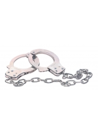 Наручники из металла с длинной цепочкой CHROME HANDCUFFS METAL HANDCUFFS W. KEY - NMC - купить с доставкой в Волгограде