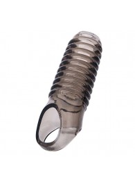 Дымчатая насадка с рёбрышками и подхватом мошонки ToyFa XLover - 12,5 см. - ToyFa - в Волгограде купить с доставкой