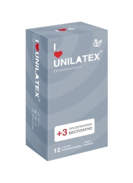 Презервативы с рёбрами Unilatex Ribbed - 12 шт. + 3 шт. в подарок - Unilatex - купить с доставкой в Волгограде