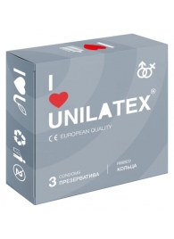 Презервативы с рёбрами Unilatex Ribbed - 3 шт. - Unilatex - купить с доставкой в Волгограде