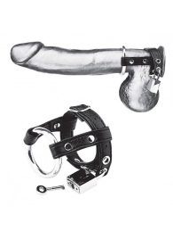 Утяжка на пенис на замочке Duo Cock And Ball Lock - BlueLine - купить с доставкой в Волгограде