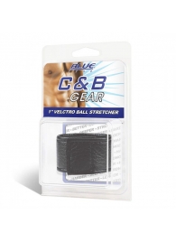 Чёрная утяжка на мошонку 1  Velcro Ball Stretcher - BlueLine - купить с доставкой в Волгограде