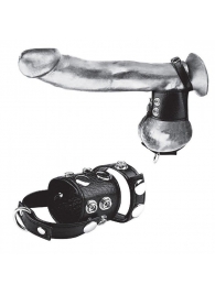 Утяжка на пенис и мошонку Cock Ring With 1.5  Ball Stretcher And Optional Weight Ring - BlueLine - купить с доставкой в Волгограде