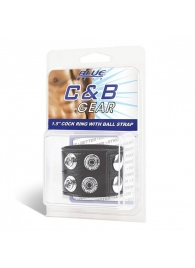 Ремень на член и мошонку 1.5  Cock Ring With Ball Strap - BlueLine - купить с доставкой в Волгограде