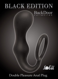 Чёрное эрекционное кольцо с анальной пробкой Double Pleasure Anal Plug - Lola Games - в Волгограде купить с доставкой