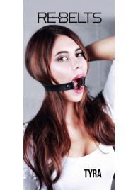 Чёрный кожаный чокер-кляп Tyra Black - Rebelts - купить с доставкой в Волгограде