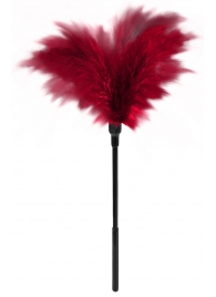 Пластиковая метелочка с красными пёрышками Small Feather Tickler - 32 см. - Blush Novelties - купить с доставкой в Волгограде