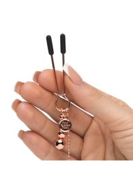 Золотистые зажимы для сосков и клитора All Sensation Nipple and Clitoral Chain - Fifty Shades of Grey - купить с доставкой в Волгограде