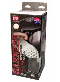 Кожаный пояс харнесс WOMAN LONG премиум класса с 3 насадками - LOVETOY (А-Полимер) - купить с доставкой в Волгограде