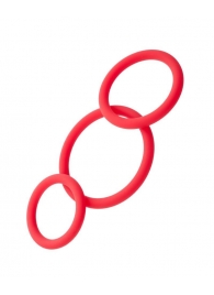Набор из 3 красных эрекционных колец различного диаметра - ToyFa - в Волгограде купить с доставкой