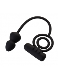 Чёрное эрекционное кольцо с вибропулькой и анальным хвостом - Erotist Adult Toys - в Волгограде купить с доставкой