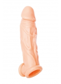 Телесная насадка на пенис с фиксацией мошонки - 18,5 см. - ToyFa - в Волгограде купить с доставкой