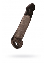 Чёрная насадка на пенис Tс подхватом - 19,5 см. - ToyFa - в Волгограде купить с доставкой