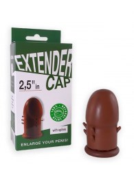 Коричневый латексный удлинитель пениса 2.5 in с шипиками - Sitabella - в Волгограде купить с доставкой