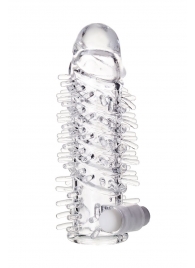 Насадка на пенис TOYFA A-Toys с вибропулей и шипами - 13,4 см. - A-toys - в Волгограде купить с доставкой