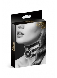 Чёрный тройной чокер с большим кольцом - Bijoux Pour Toi - купить с доставкой в Волгограде