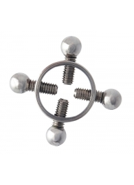 Серебристые зажимы для сосков на винтах - ToyFa - купить с доставкой в Волгограде