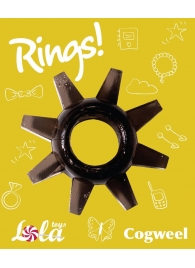 Чёрное эрекционное кольцо Rings Cogweel - Lola Games - в Волгограде купить с доставкой