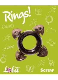 Чёрное эрекционное кольцо Rings Screw - Lola Games - в Волгограде купить с доставкой