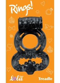 Чёрное эрекционное кольцо Rings Treadle с подхватом - Lola Games - в Волгограде купить с доставкой