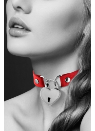 Красный чокер с замком в форме сердца - Bijoux Pour Toi - купить с доставкой в Волгограде