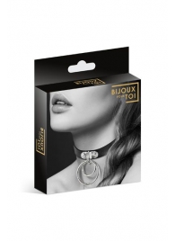 Черный чокер с двумя кольцами - Bijoux Pour Toi - купить с доставкой в Волгограде