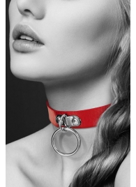 Красный узенький чокер с кольцом - Bijoux Pour Toi - купить с доставкой в Волгограде