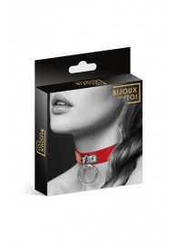 Красный узенький чокер с кольцом - Bijoux Pour Toi - купить с доставкой в Волгограде
