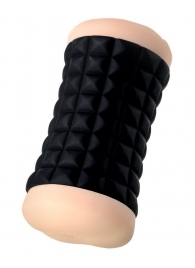 Двухсторонний мастурбатор JOS JANICE в черном цилиндре - JOS - в Волгограде купить с доставкой