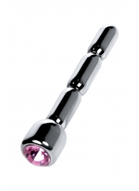 Серебристый уретральный плаг со стразом - 7 см. - ToyFa - купить с доставкой в Волгограде