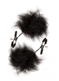 Зажимы для сосков с пухом FEATHERED NIPPLE CLAMPS - Blush Novelties - купить с доставкой в Волгограде