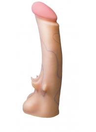 Телесная насадка REAL Standard с усиками на основании - 19 см. - LOVETOY (А-Полимер) - купить с доставкой в Волгограде