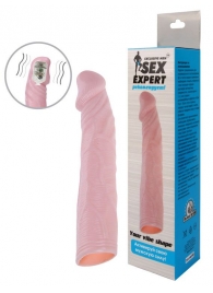 Телесная насадка с вибрацией Sex Expert - 18 см. - Sex Expert - в Волгограде купить с доставкой