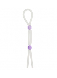 Прозрачное эрекционное кольцо-лассо SILICONE LASSO COCK RING DUAL BEADS - NMC - в Волгограде купить с доставкой