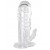 Прозрачная гелевая насадка с клиторальным отростком - 13 см. - Toyfa Basic - в Волгограде купить с доставкой