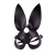 Чёрная кожаная маска с длинными ушками - Sitabella - купить с доставкой в Волгограде