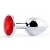 Серебристая анальная пробка с красным стразом - 7,2 см. - Anal Jewelry Plug - купить с доставкой в Волгограде