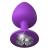 Фиолетовая анальная пробка со стразом Her Little Gem Large Plug - 9,5 см. - Pipedream - купить с доставкой в Волгограде