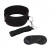 Черный ошейник с длинным поводком Collar and Leash Set - Lux Fetish - купить с доставкой в Волгограде