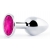 Серебристая анальная пробка с малиновым кристаллом - 7,2 см. - Anal Jewelry Plug - купить с доставкой в Волгограде