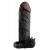 Чёрная вибронасадка с кольцом Vibrating Real Feel 2 Extension - 16 см. - Pipedream - в Волгограде купить с доставкой