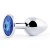 Анальное украшение BUTT PLUG  Small с синим кристаллом - 7 см. - Anal Jewelry Plug - купить с доставкой в Волгограде