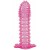 Гелевая розовая насадка с шипами - 12 см. - Toyfa Basic - в Волгограде купить с доставкой