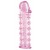 Гелевая розовая насадка на фаллос с шипами - 12 см. - Toyfa Basic - в Волгограде купить с доставкой