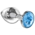 Большая серебристая анальная пробка Diamond Light blue Sparkle Large с голубым кристаллом - 8 см. - Lola Games - купить с доставкой в Волгограде