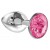 Малая серебристая анальная пробка Diamond Pink Sparkle Small с розовым кристаллом - 7 см. - Lola Games - купить с доставкой в Волгограде