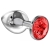 Большая серебристая анальная пробка Diamond Red Sparkle Large с красным кристаллом - 8 см. - Lola Games - купить с доставкой в Волгограде